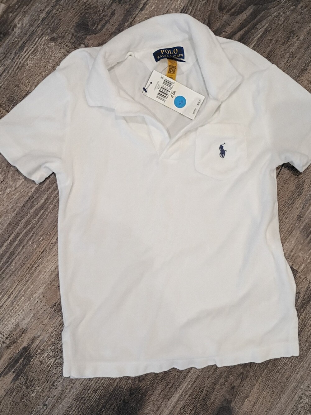 Polo by Ralph Lauren White Terry Polo Shirt Boys Size Small New